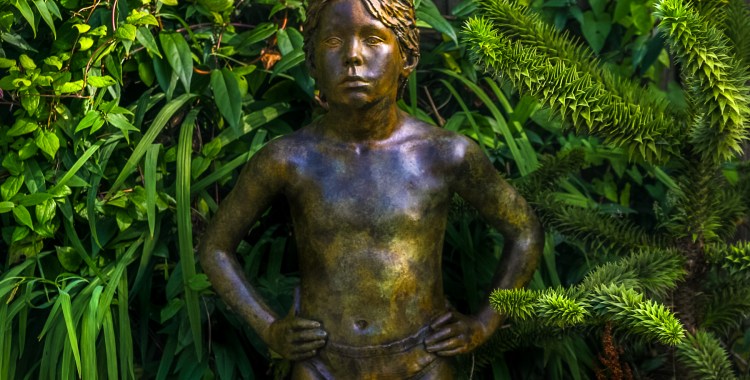 A Petersen-cast bronze lifesize figure of a boy